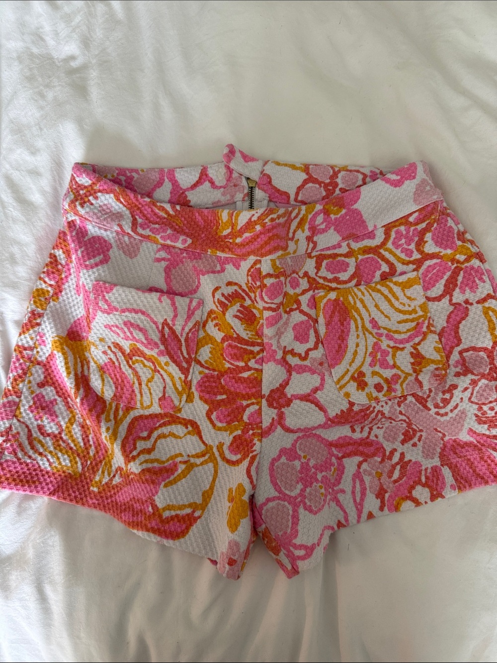 Lilly Pulitzer Pink and Yellow High-Waist Floral Shorts